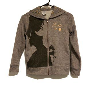 Disney Store Sparkle Beauty And The Beast Belle Sweatshirt Hoodie Youth 9/10